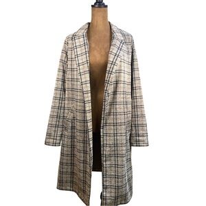 MELLODAY Brown Textured Fabric Long Lightweight Jacket Size Small